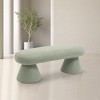 Meridian Furniture,Drum Faux Shearling Teddy Fabric Bench - 2 of 4