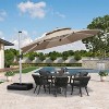 PURPLE LEAF 12ft Outdoor Patio Umbrella Offset Cantilever Umbrella with Base 360 Degree Rotation Round Market Umbrella for Deck Pool and Garden - 2 of 4