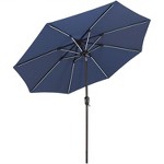 9 Solar Led Spun Poly Patio Umbrella With Push Button Tilt And Crank Burgundy Sunnydaze Decor Target