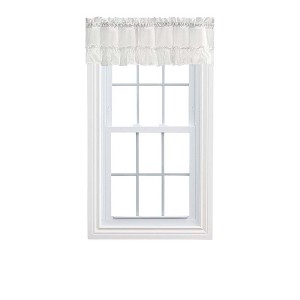 Ellis Stacey 1.5" Rod Pocket High Quality Fabric Solid Color Window Ruffled Filler Valance 54"x13" Ice Cream - 1 of 4