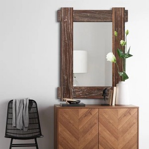 Dovelina Farmhouse Wood Frame Rectangle Decorative Wall Mirror - 1 of 4