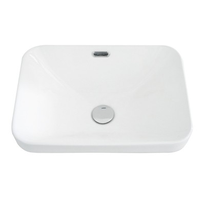 Vynxaria 18"L x 14"W Undermount Bathroom Sink Ceramic Integrated Basin Gloss White