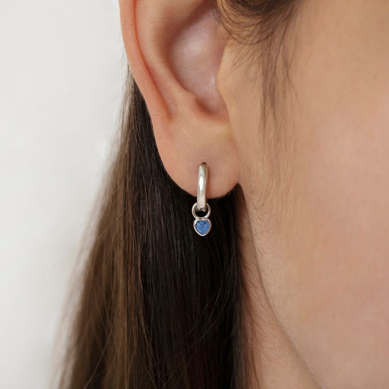 Girl's CZ Birthstone Heart Screw Back Sterling Silver Earrings - In Season Jewelry, 4 of 9