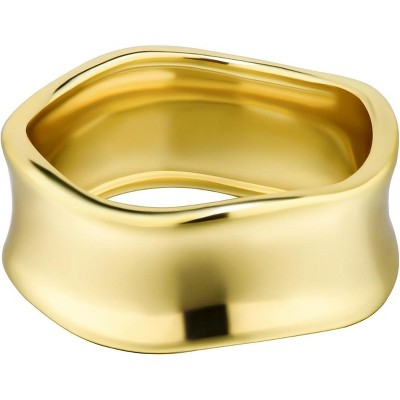 8mm 14K Gold Plated Wavy Chunky Ring Set | Twisted Stackable Wedding Bands for Men & Women | Irregular Statement Jewelry Size 5-9