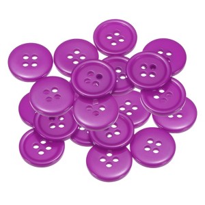 Unique Bargains Sewing Resin Round Flat 4-Hole Replacement Craft Buttons 20 Pcs - 1 of 4