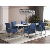 Sapphtopaz Modern Dining Chairs with Velvet Upholstered Elegant Kitchen Chair with Stainless Steel Base Chair for Dining Room, Living Room - 3 of 4