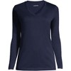 Lands' End Women's Relaxed Supima Cotton Long Sleeve V-Neck T-Shirt - 3 of 4