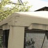 Gulches 9.6' x 11.6' Patio Gazebo, Outdoor Canopy Shelter with 2-Tier Roof and Netting, Steel Frame for Garden, Lawn, Backyard, and Deck, Taupe - 2 of 4