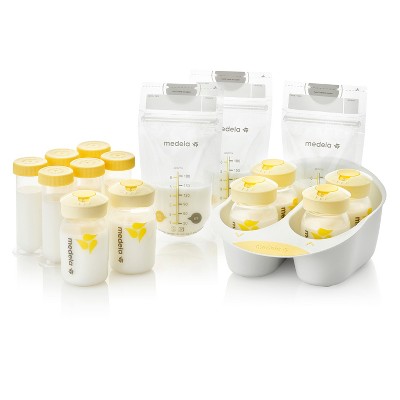 Lot of 10 Medela Baby Bottles 5oz 150ml Nipples Collars Caps