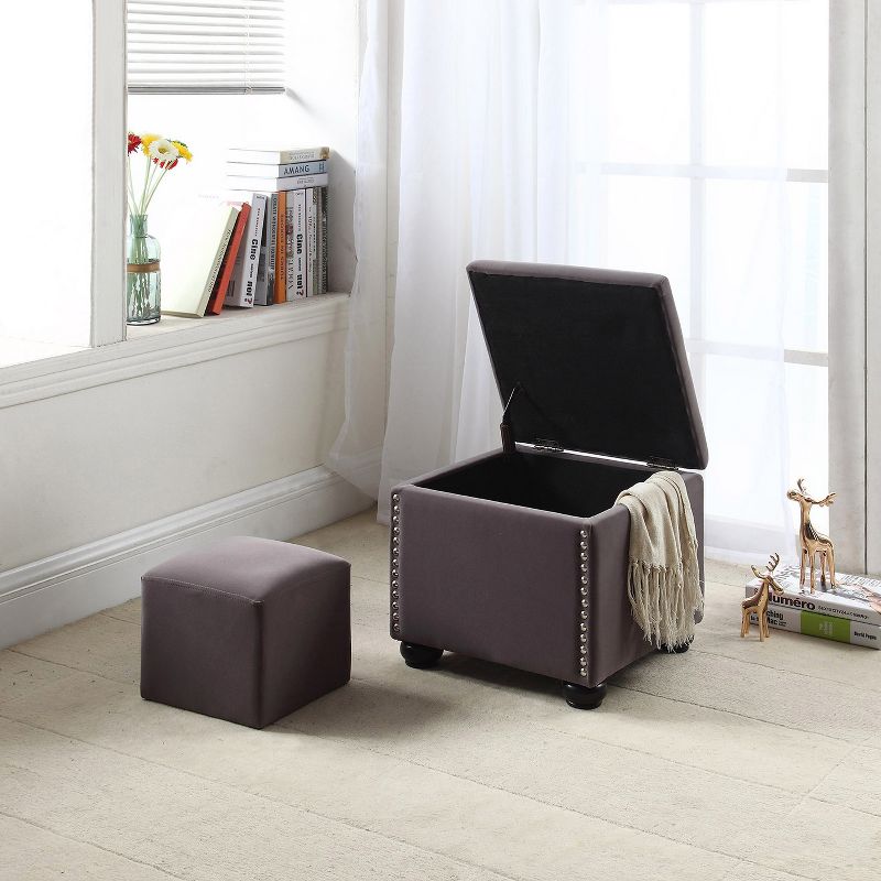 Storage Bench with Seat 16.5" - Dove Gray - Ore International, 5 of 6