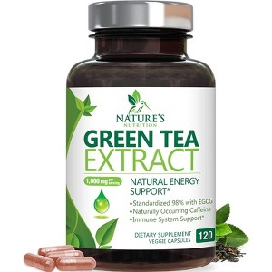 Green Tea Fat Burner 1000mg EGCG Extract Natural Weight Loss Supplement Capsules - 120 Capsules By Nature's Nutrition - 1 of 4