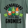 Women's - Instant Message - Shenanigans With My Gnomies Short Sleeve Graphic T-Shirt - 2 of 4