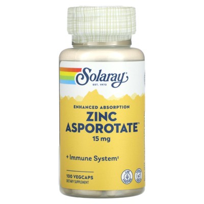 Solaray Enhanced Absorption, Zinc Asporotate, 100 VegCaps