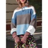 Imily Bela Womens Color Block Cropped Sweaters 2025 Winter Trendy Casual Oversized Y2k Going Out Striped Pullover Tops - 3 of 4