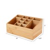 12-Compartment Bamboo Bathroom Organizer, Brown - 3 of 4