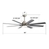 TOBILI 66 Inch Low Profile ABS Ceiling Fan with Dimmable Lights and 6 Speed Reversible Noiseless  for Indoor - 2 of 4