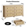 Natural Rattan 6-Drawer Boho Dresser 47.2" Wide - Extra Deep Storage - 2 of 4