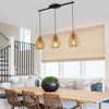 PAKOKULA 31.1 in. 3-Light Linear Island Pendant Light with Natural Woven Rattan Shades, UL Certified, Modern Farmhouse Lighting for Kitchen - 3 of 4