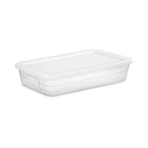 41qt Clear Under Bed Storage Box White - Room Essentials™: Portable, Lidded, Stackable, Snap Closure, 29.25"x18.25"x6" - 1 of 4