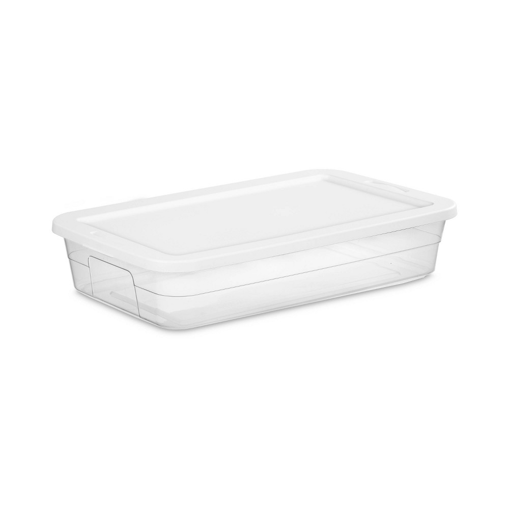 (6) 41qt Clear Under Bed Storage Box White - Room Essentials™: Portable, Lidded, Stackable, Snap Closure, 29.25"x18.25"x6"