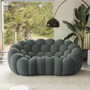 WJSHome 79.53'' Modern Bubble Sofa, Comfy Upholstered Loveseat Sofa, Lazy Floor Curved Couch for Living Room, Apartment, Small Space - 1 of 4