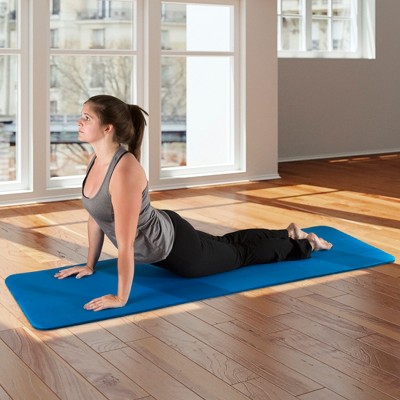 61x183Cm Yoga Pilates Mat 15mm Thick Non Slip Exercise Mat Carrying Bag & Straps 