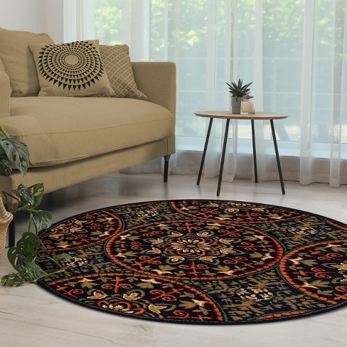 Blue Nile Mills Traditional Geometric Medallion Power-Loomed Pet & Kid Friendly Indoor Area Rug