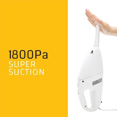 Compact White Bagless Car Vacuum Cleaner with 1800Pa Suction