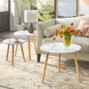 Set of 2 Darcy Round Nesting Tables White/Natural - Buylateral: Faux Marble, MDF Frame, Laminate Surface - image 3 of 4