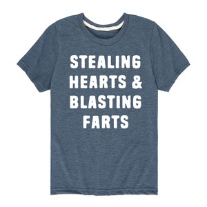 Boys' - Instant Message - Stealing Hearts And Blasting Farts Short Sleeve Graphic T-Shirt - 1 of 4