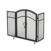 CENGHU Modern Single Panel Iron Fire Screen Wrought Iron Fireplace Safety Screen Decorative Scroll Spark Guard Cover - 2 of 4