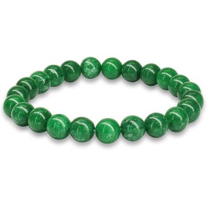 8mm Beaded Bracelets with Natural Gemstones for Women & Men, Elastic Adjustable Protection Crystal Bracelet - 1 of 4