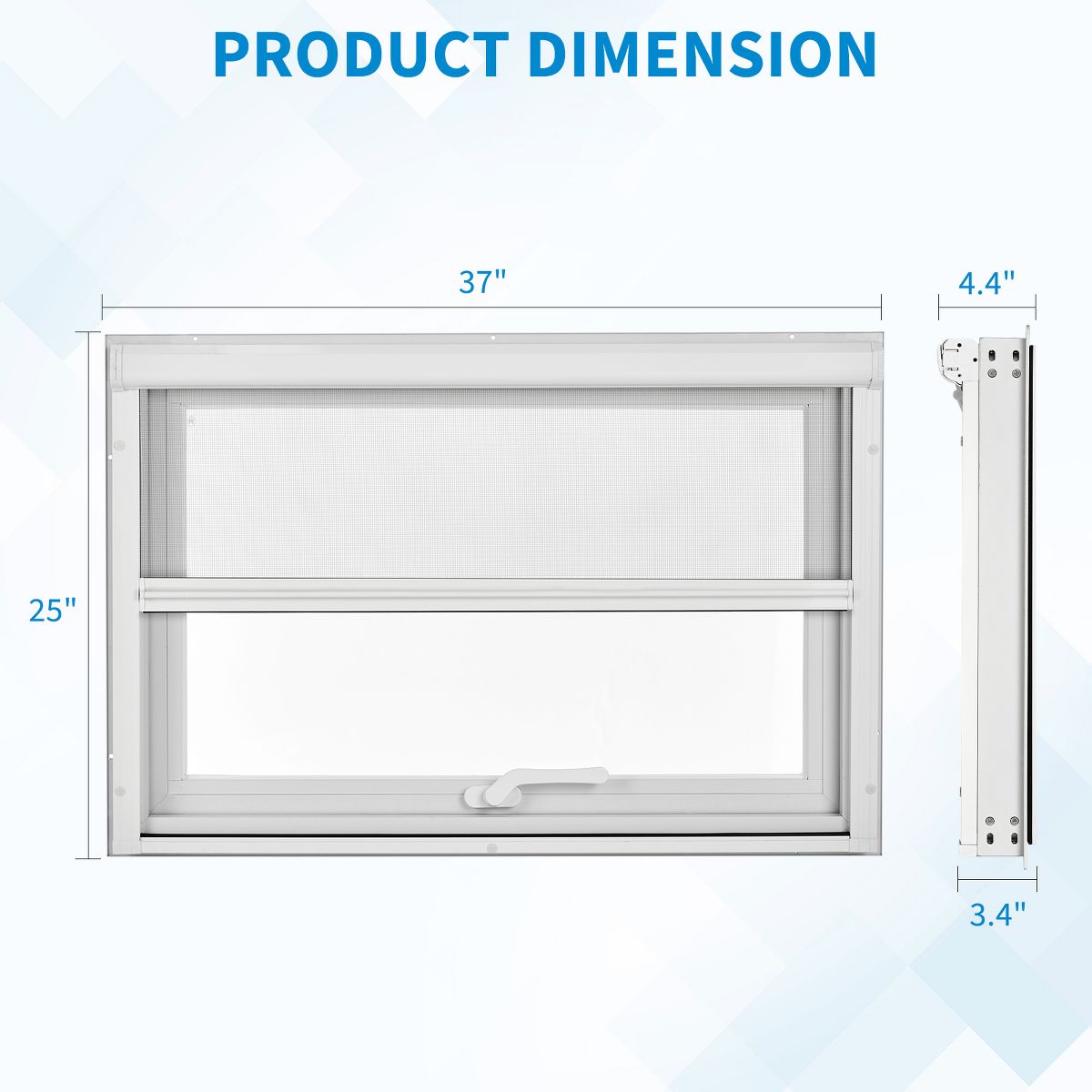 Casement Window 5mm Glass 4-Gear Adjustable Magnetic Screen | Aluminum Frame, Tempered Glass, 4 Adjustable Angles, Magnetic Screen, Child Safe Lock - thumbnail 2