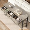 53" Console Sofa Table w/ 3 Drawers,3 Tiers Industrial Wood Entryway Sofa Table w/ Metal Frame, Narrow Long Behind Couch Table,Hallway Table - 3 of 4