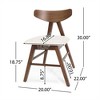 SKRAN Set of 2 Dining Chairs , Upholstered Mid-Century Modern Design with Rubberwood Legs for Dining Room, Light Beige - 3 of 4