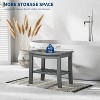 Bathroom Shower Bench with Storage - HDPE Waterproof Seat Stool - Stable Shower Chair for Bathtub and Spa - 2 of 4