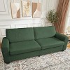 Seater Sofa, Deep Seat Couch with Wide Armrest, Removable Washable Cushions, Cozy Bouclé for Living Room, Green - 4 of 4