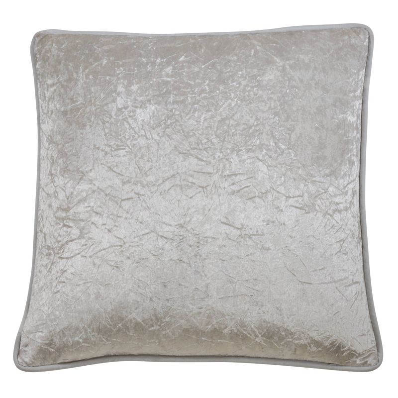22&#34;x22&#34; Oversize Crushed Velvet Square Throw Pillow Cover Ivory - Saro Lifestyle, 3 of 5
