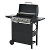 Okak Gas Grill with 4 Burners and 34,000 BTU, Outdoor Grill with Two Shelves, Lid, Wheels and Bottle Opener, Bbq Grill for Cooking, Black - 2 of 4