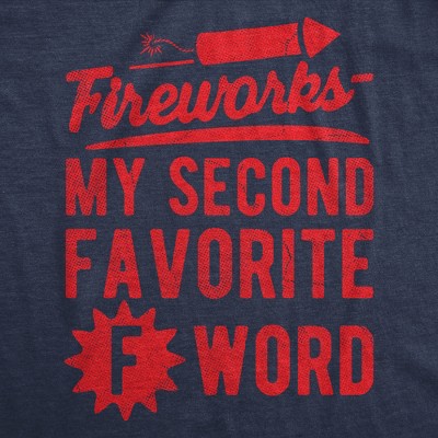 Мужские футболки Crazy Dog T-Shirts, Inc. Mens Funny T Shirts Fireworks My Second Favorite F Word Sarcastic Fourth Of July Graphic Novelty Tee for Men - Crazy Dog Men's T Shirt For Fourth XL — фото 2