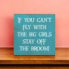 Slickblue Funny Witch Quote Wood Sign – “Stay Off the Broom” Saying, 7x7 Rustic Knotty Pine Wall Art - 3 of 3