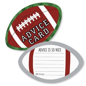 Big Dot of Happiness End Zone - Football - Wish Card Baby Shower Activities - Shaped Advice Cards Game - Set of 20 - 1 of 4