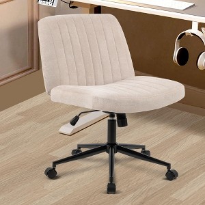 Adjustable Wide Office Chair for Bedroom, Modern Mid Back Accent Chair Computer Task Chair,Gift for Valentine's Day - 1 of 4