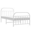 vidaXL Metal Bed Frame with Headboard and Footboard White 39.4 in.x78.7 in. - 4 of 4