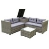 Nestfair 4pc Brown Wicker Outdoor Sectional Set Gray - 2 of 4