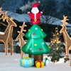 Tangkula 7FT Christmas Inflatable Christmas Tree & Santa Claus w/ LEDs & Air Blower Blow Up Yard Decor Inflates Christmas Tree w/ Gift Boxes & Star - 3 of 4