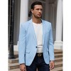 Men's Casual Sport Coat Lightweight Linen Blazer One Button Business Suit Jackets Stylish Daily Suits - 3 of 4