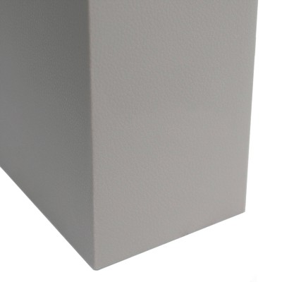 Gray Leather Table Lamp with White Fabric Shade