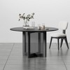 PexFix 52" x 52" Farmhouse Kitchen Dining Room Table Furniture Round Black Kitchen Table with Rattan Woven Legs for Kitchen Bar Living Room - 3 of 4
