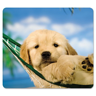 Fellowes Recycled Mouse Pad Nonskid Base 7 1/2 x 9 Puppy in Hammock 5913901